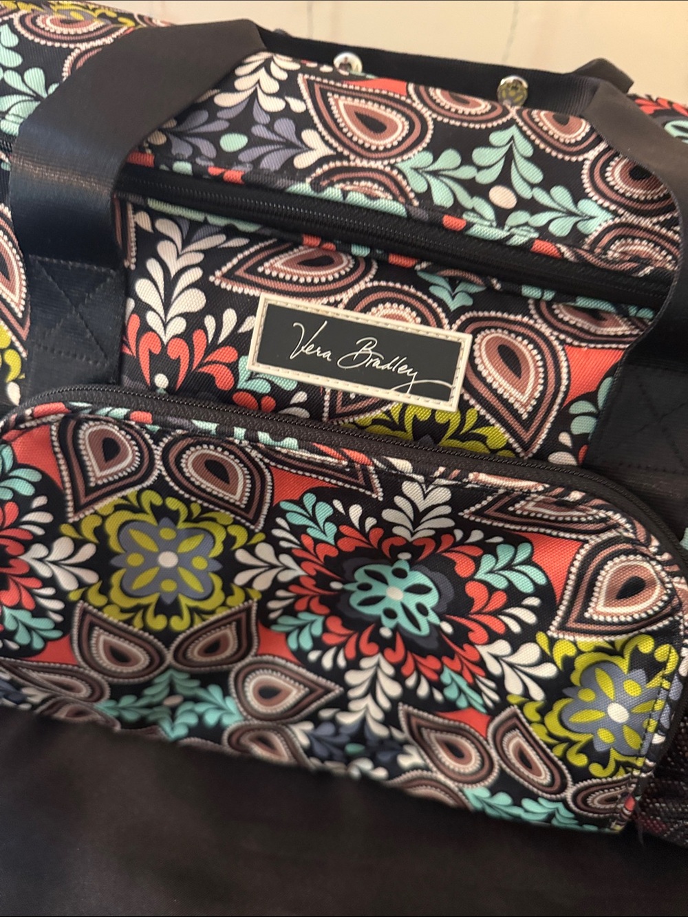 Vera Bradley Multicolor Floral Paisley Travel Bag - great condition
